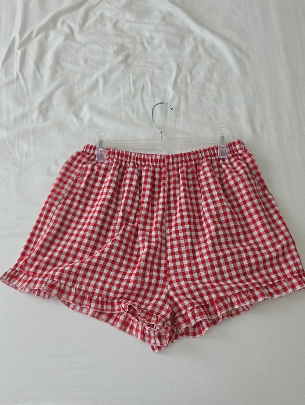 Petal & Pup Red and White Gingham High-Waist Shorts